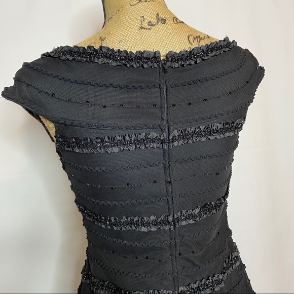 Tadashi Shoji Black Embellished A Line Dress - Picture 8 of 9